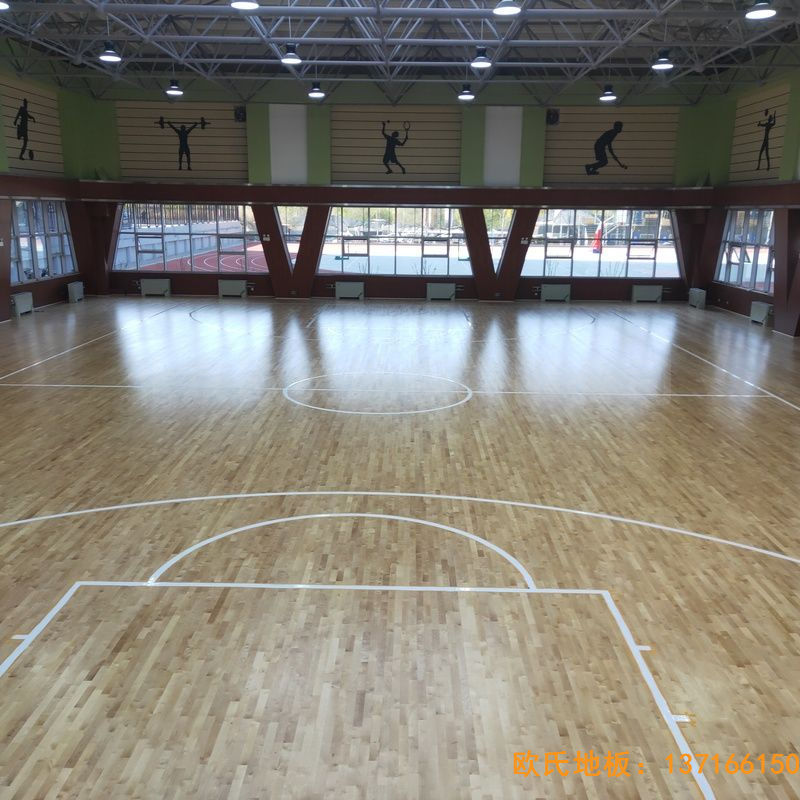 山西晉中榆次王湖小學體育木地板安裝案例