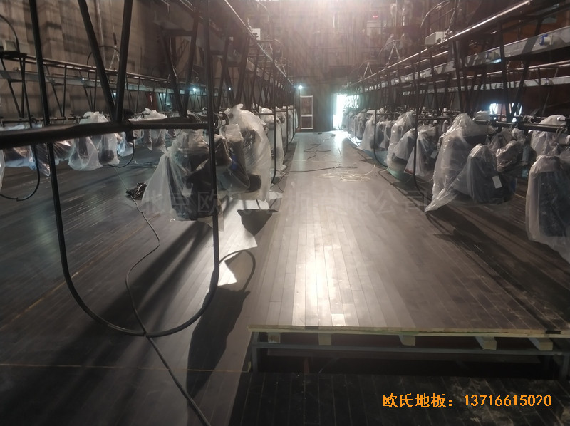 杭州職工之家舞臺體育地板安裝案例3
