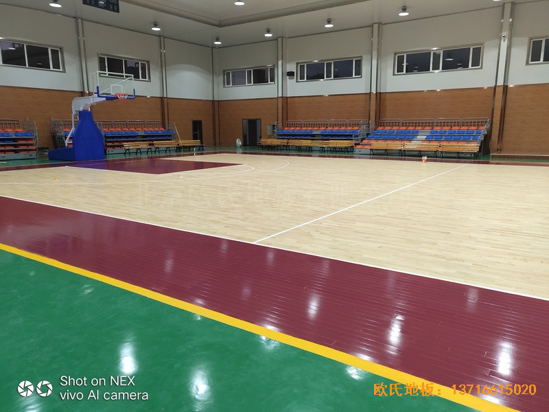 山西陽泉盂縣明鑫加油站籃球館運動地板鋪裝案例0