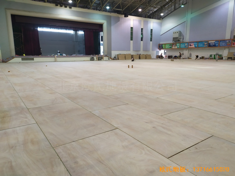 廣州廣東實驗中學體育館體育木地板施工案例2