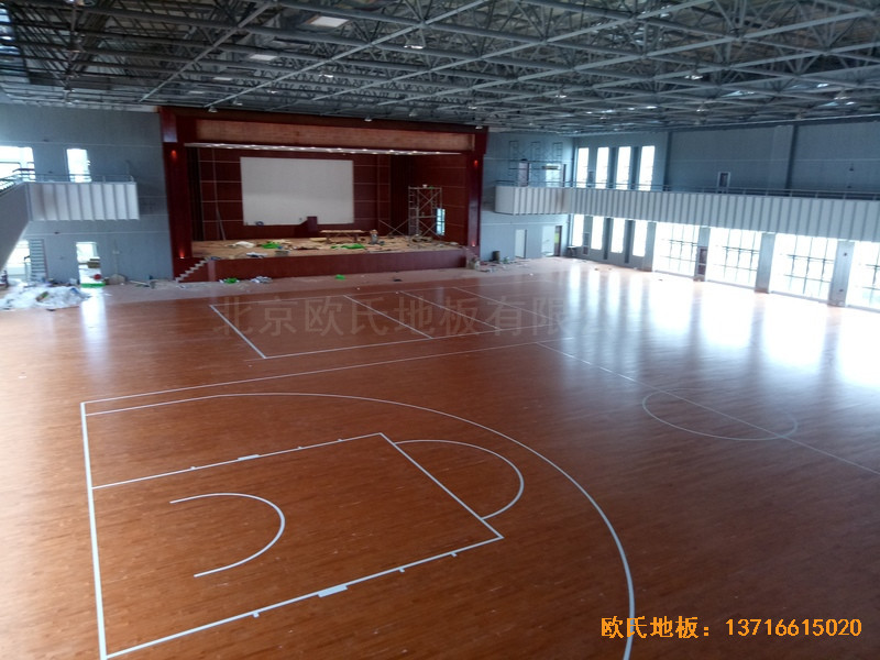 樂清中學籃球館體育地板安裝案例5