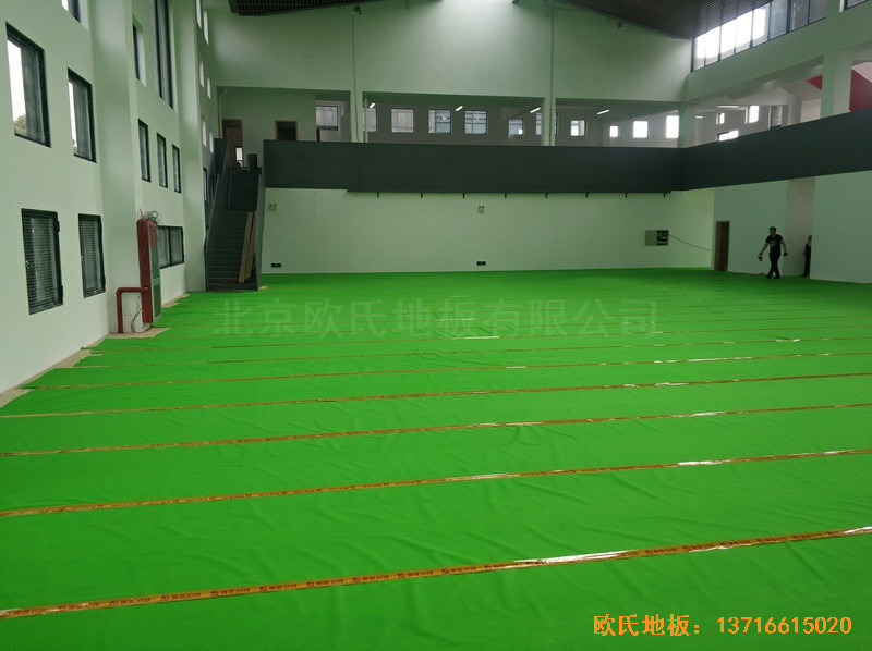 浙江寧波高新消防大隊(duì)籃球館體育地板施工案例2