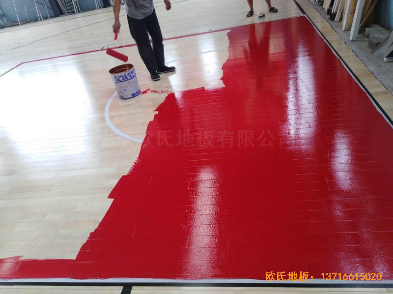 湖北黃石黃金海灣籃球訓(xùn)練館體育地板鋪設(shè)案例4