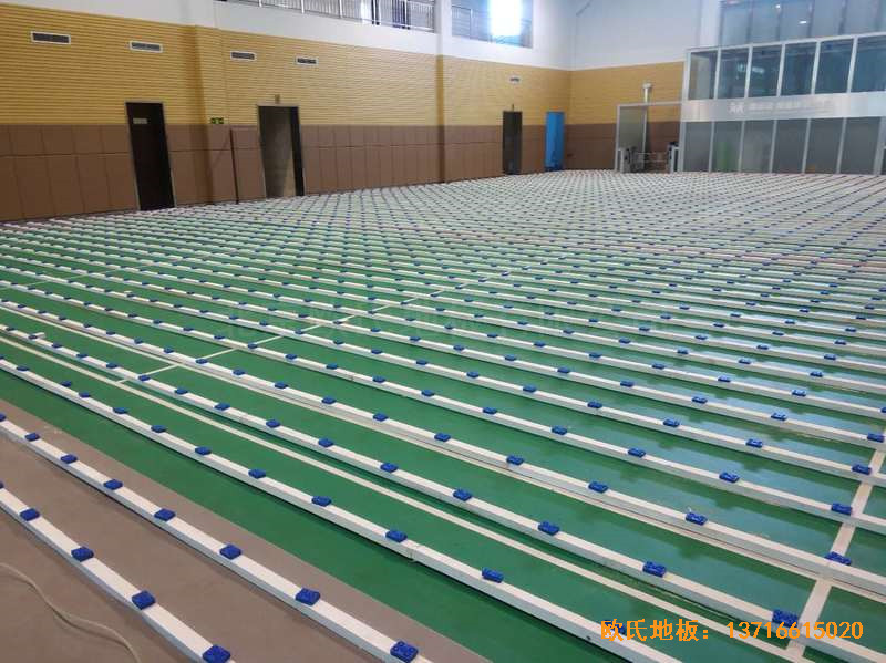 濰坊高密中國電網羽毛球館運動木地板安裝案例1