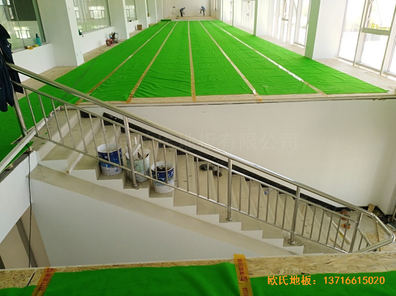 甘肅酒泉運(yùn)動場所體育木地板施工案例2