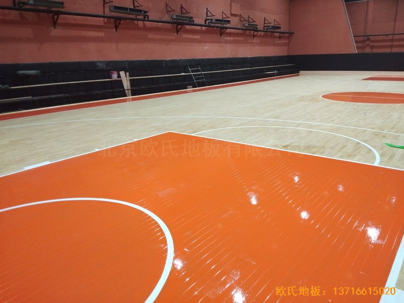 石家莊青園街電信營業(yè)廳對面籃球館運動地板施工案例0