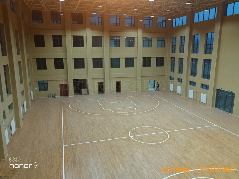 青海西寧大通消防大隊籃球館體育地板鋪裝案例5