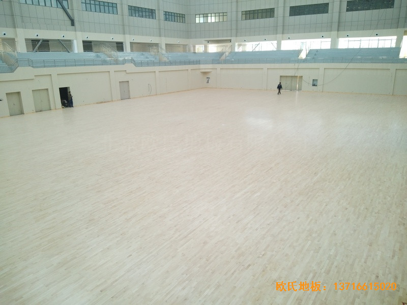 云南紅河州財經(jīng)大學體育館體育木地板鋪設案例3