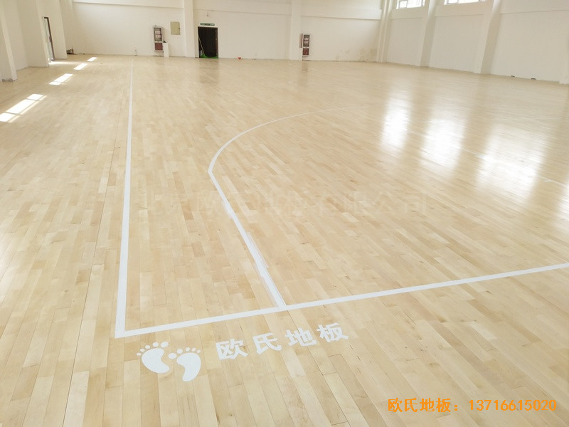 南京浦口黨?；@球館體育地板施工案例3