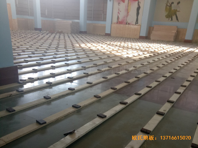 圖們鐵路運動館運動地板施工案例1