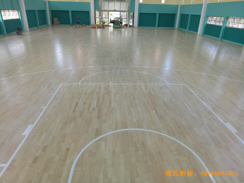 寧波至城學?；@球館運動地板安裝案例0