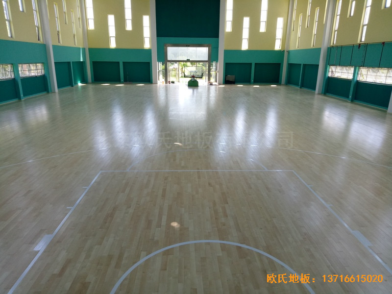 寧波至城學?；@球館運動地板安裝案例3