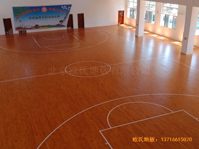 山東菏澤第六實驗小學(xué)籃球館體育木地板鋪設(shè)案例