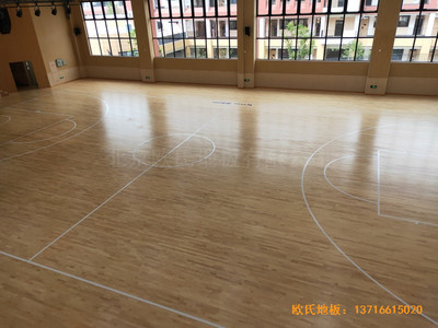 杭州高中啟成校區(qū)籃球館體育地板施工案例