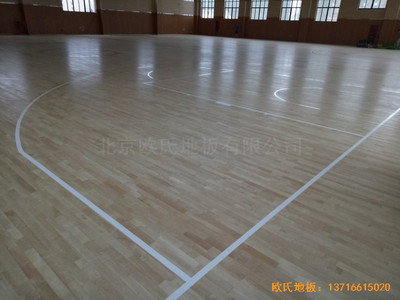 浙江臺(tái)州路北街道籃球館體育地板鋪裝案例