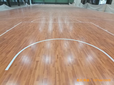 海南三亞619項目訓練館體育木地板鋪裝案例