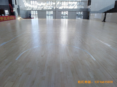 湖南衡陽(yáng)生物環(huán)境技術(shù)學(xué)院籃球館體育木地板鋪設(shè)案例