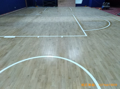 天津魯能城購物中心籃球館體育木地板安裝案例