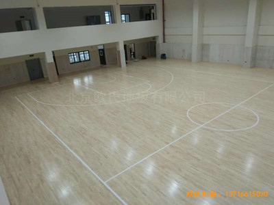 上海濱江文教區(qū)三樓籃球館運動木地板施工案例